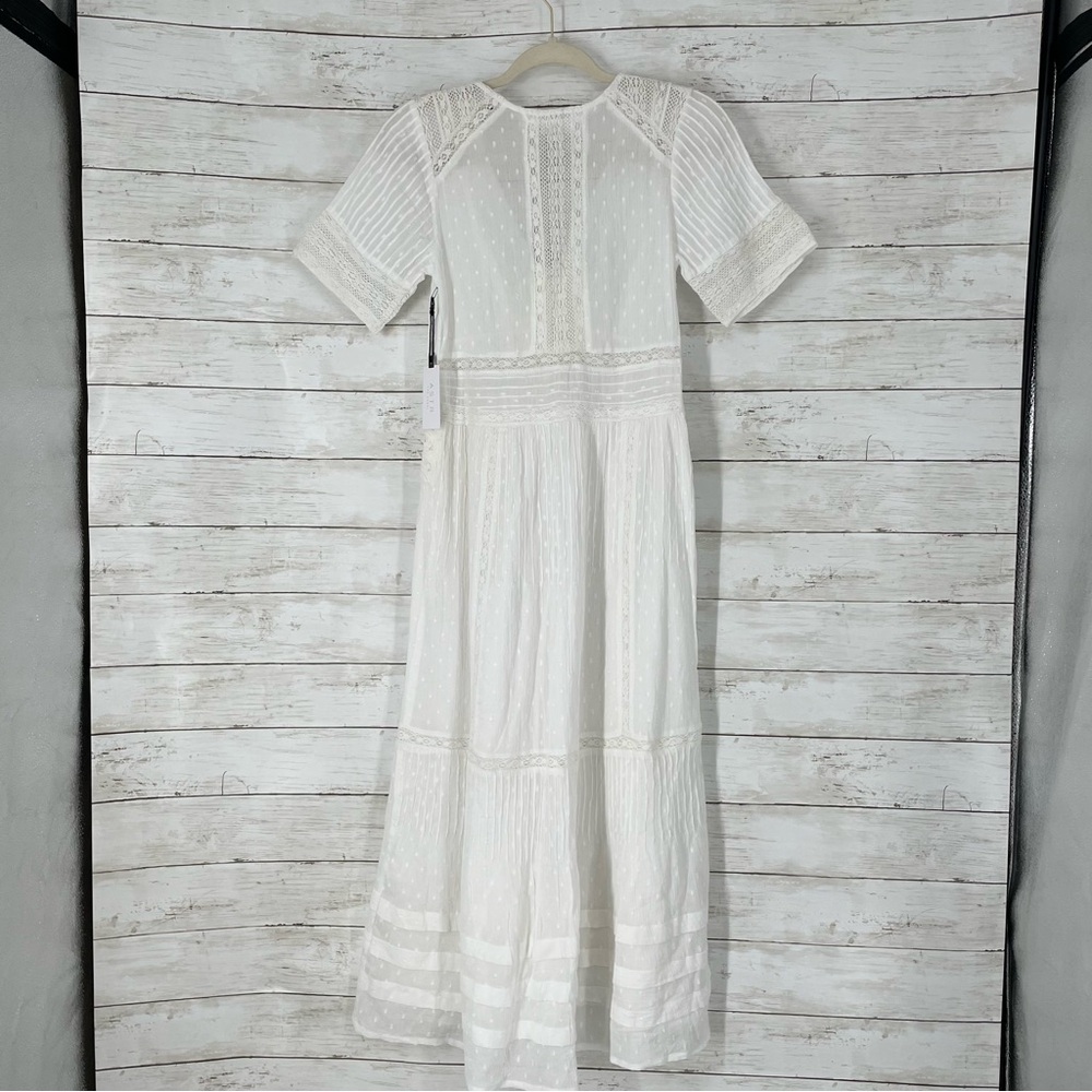 ASTR the Label Honeymoon Lace Midi Dress White Size S Pin-tuck Lace Cotton NWT - Picture 5 of 16
